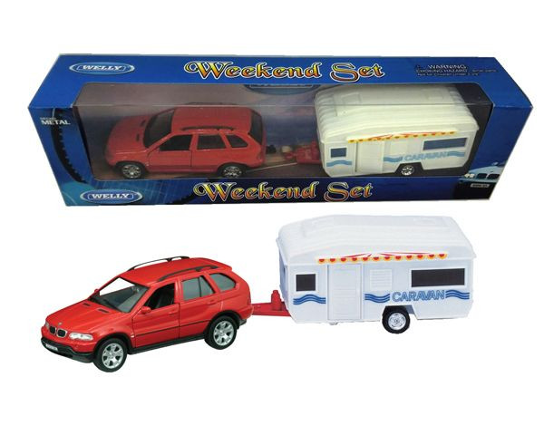 Welly - Auto met caravan - 1:34