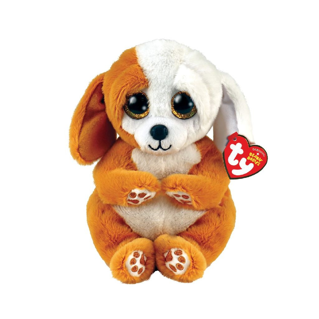 Ty Beanie Babies - Ruggles Brown And White Dog - Knuffel - 15 cm