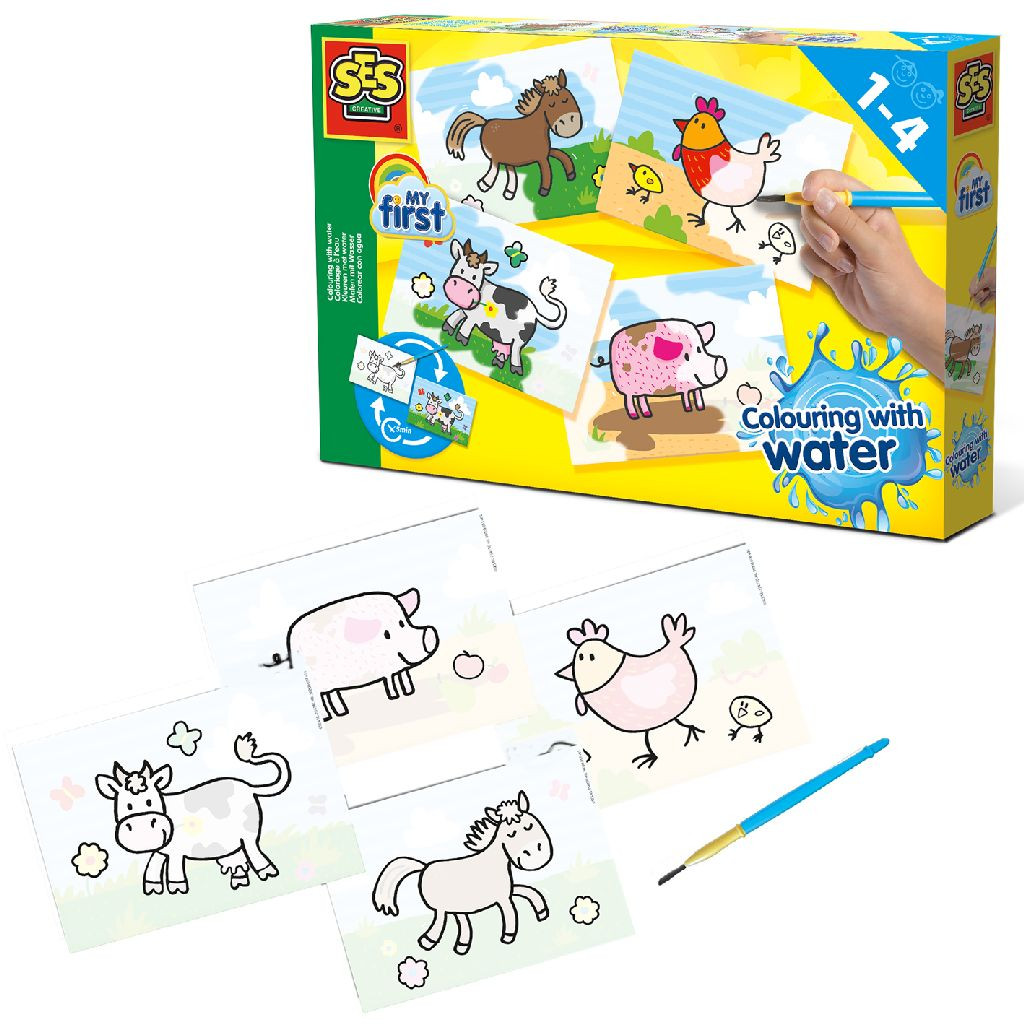 SES 14455 My First Kleuren Water - Boerderij Dieren