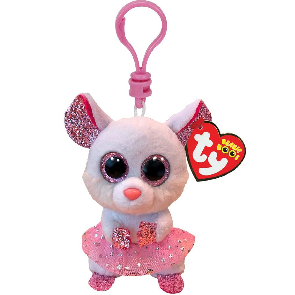 Ty Beanie Boo Clip - Nina Mouse - Sleutelhanger