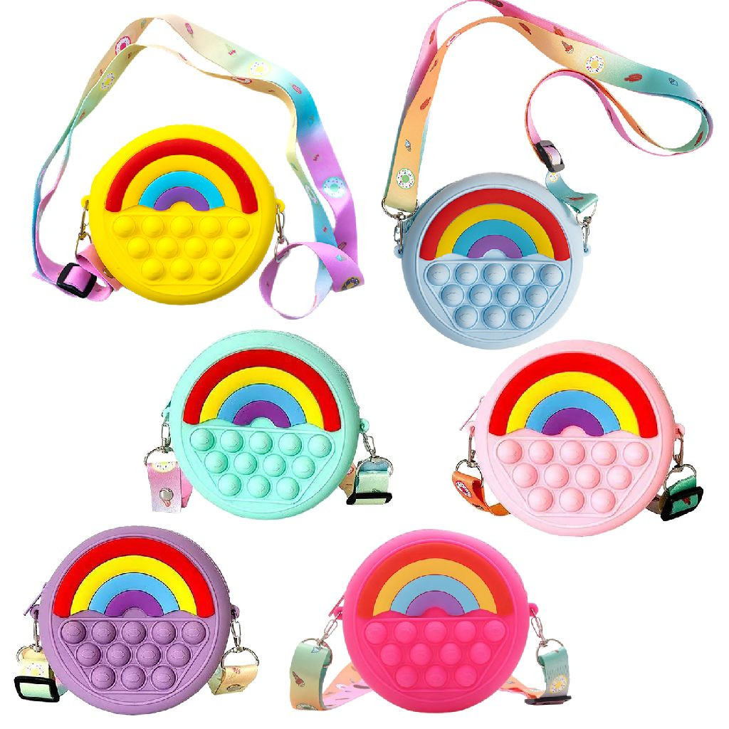 Pop It Tas Rainbow -12 x12 x 4 cm - Assortiment