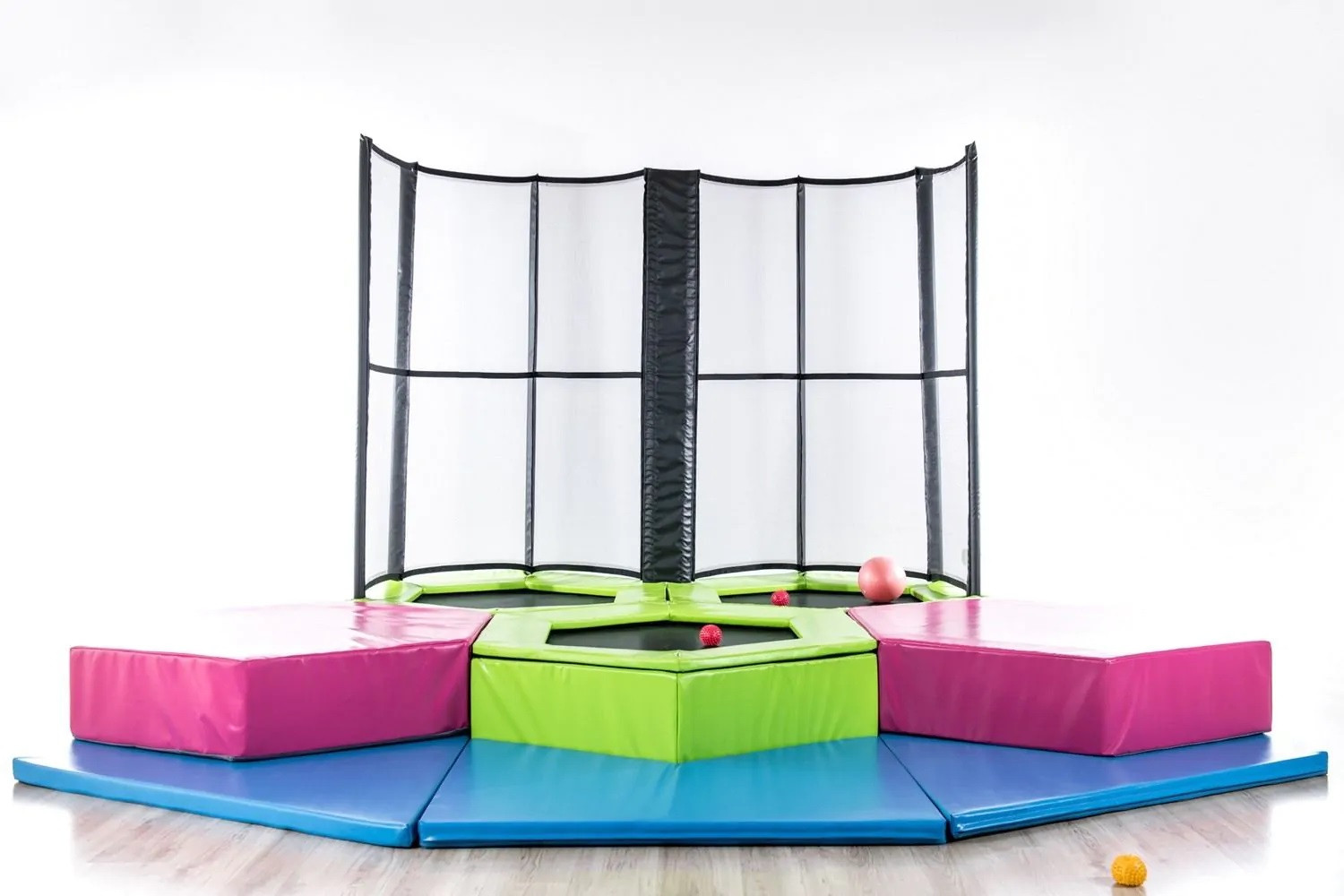 Akrobat Peuter Mini Trampoline Park - 3 Trampolines - Kindertrampoline