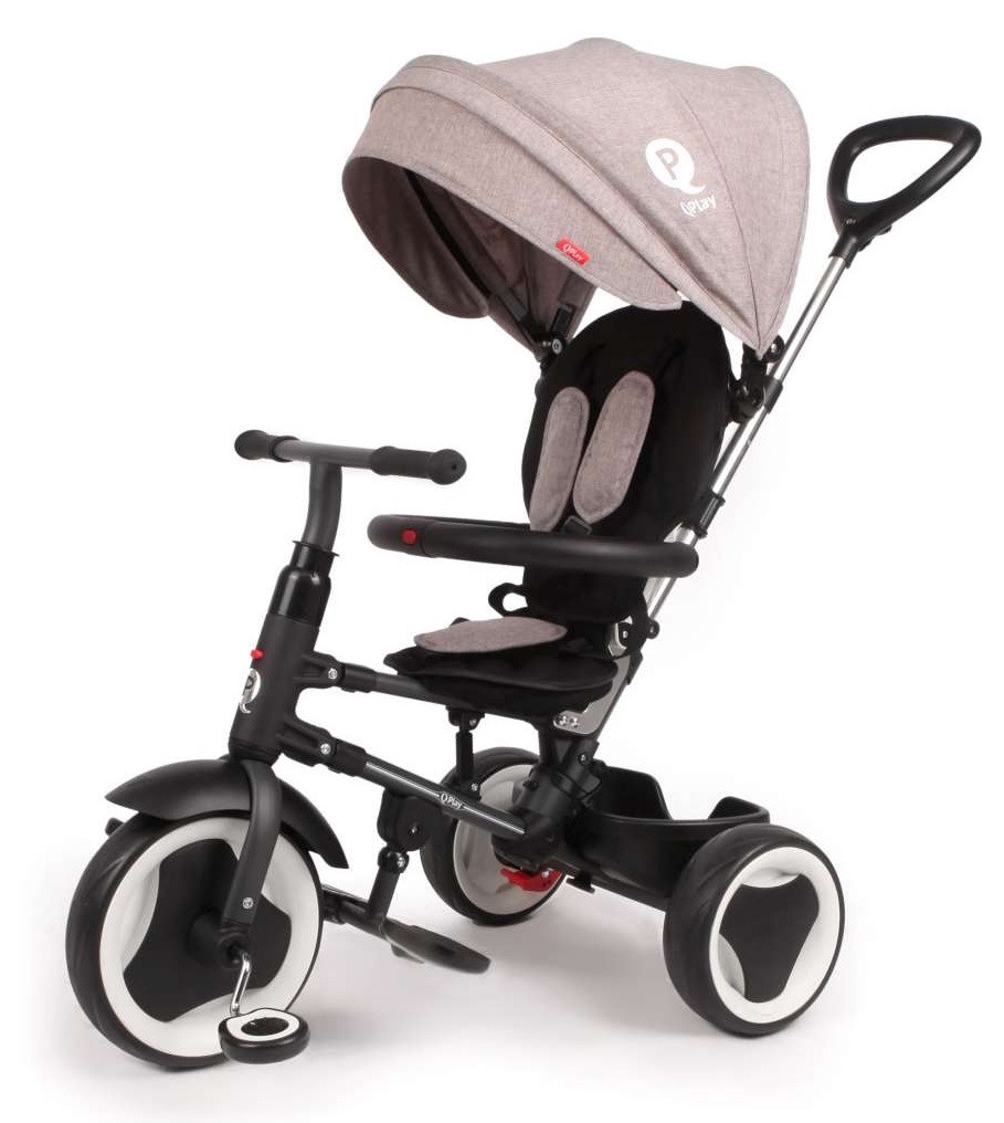 QPlay Driewieler Rito 3 in 1 Deluxe - Grijs 
