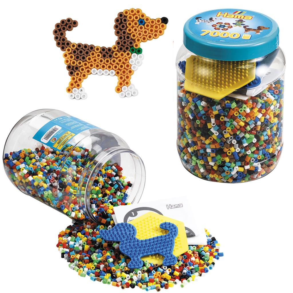 Hama Strijkkralen Tub 7000 Beads And Pegboards