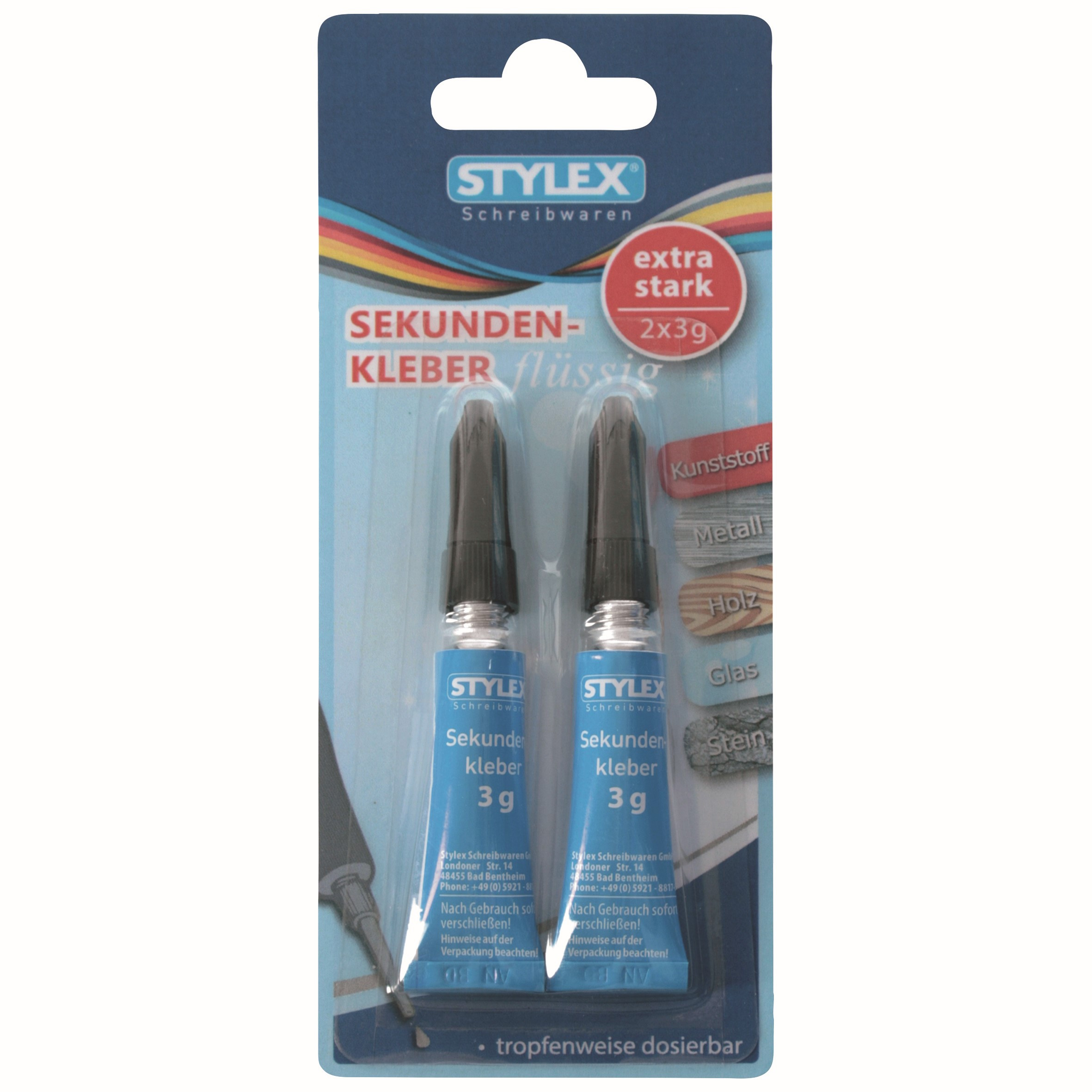 Stylex Secondenlijm - 3 ml - 2 tubes