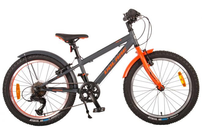 Volare Rocky Kinderfiets - 20 inch - 6 versnellingen - Grijs Oranje