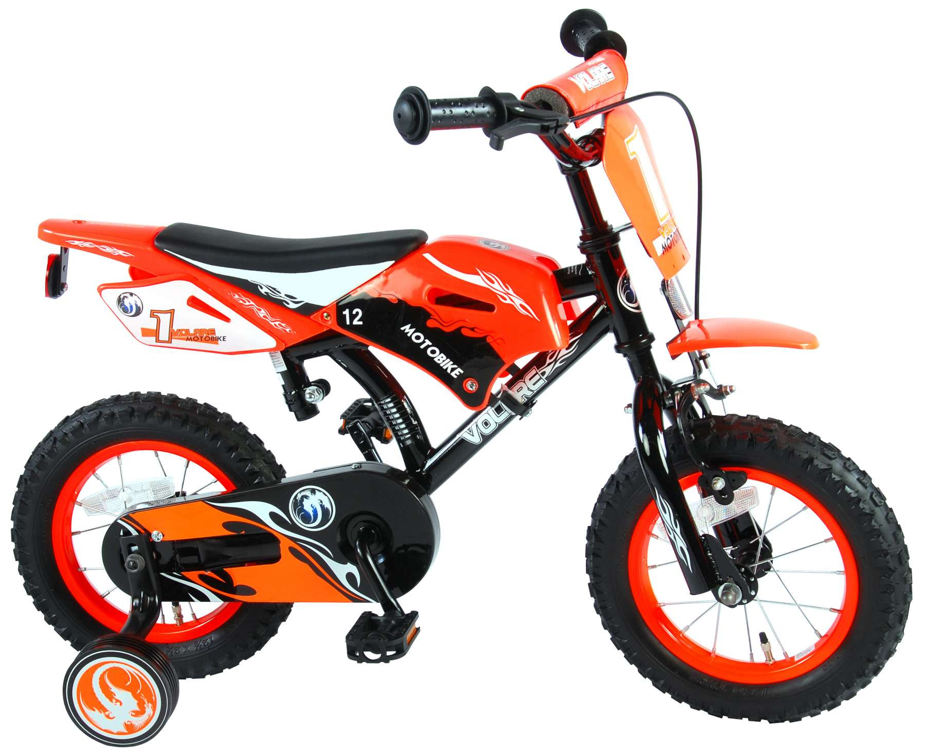 Volare Motorbike Kinderfiets - 12 Inch - Oranje