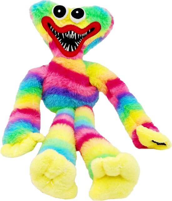 Huggy Wuggy Poppy Playtime Knuffel Griezel - 40 cm - Regenboog