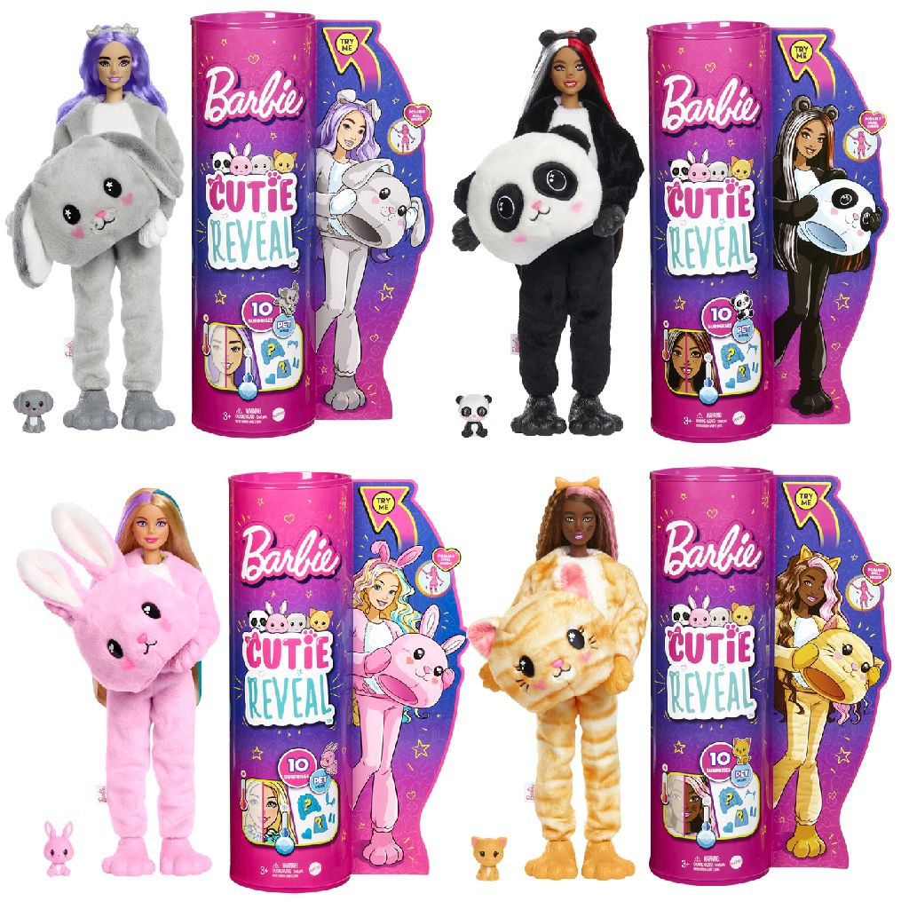 Barbie Cutie Reveal - Hond Poes Panda Konijn - Modepop - Prijs per Stuk