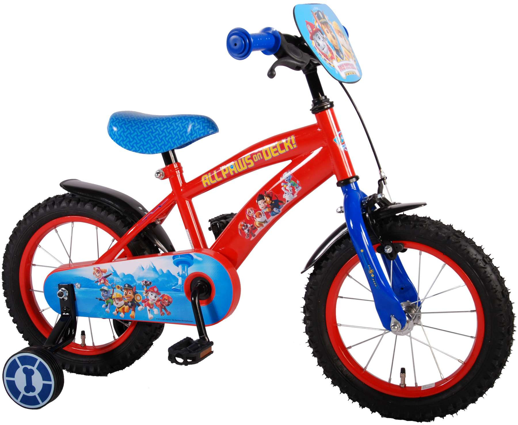 Paw Patrol - 14 Inch - Rood/Blauw - Kinderfiets