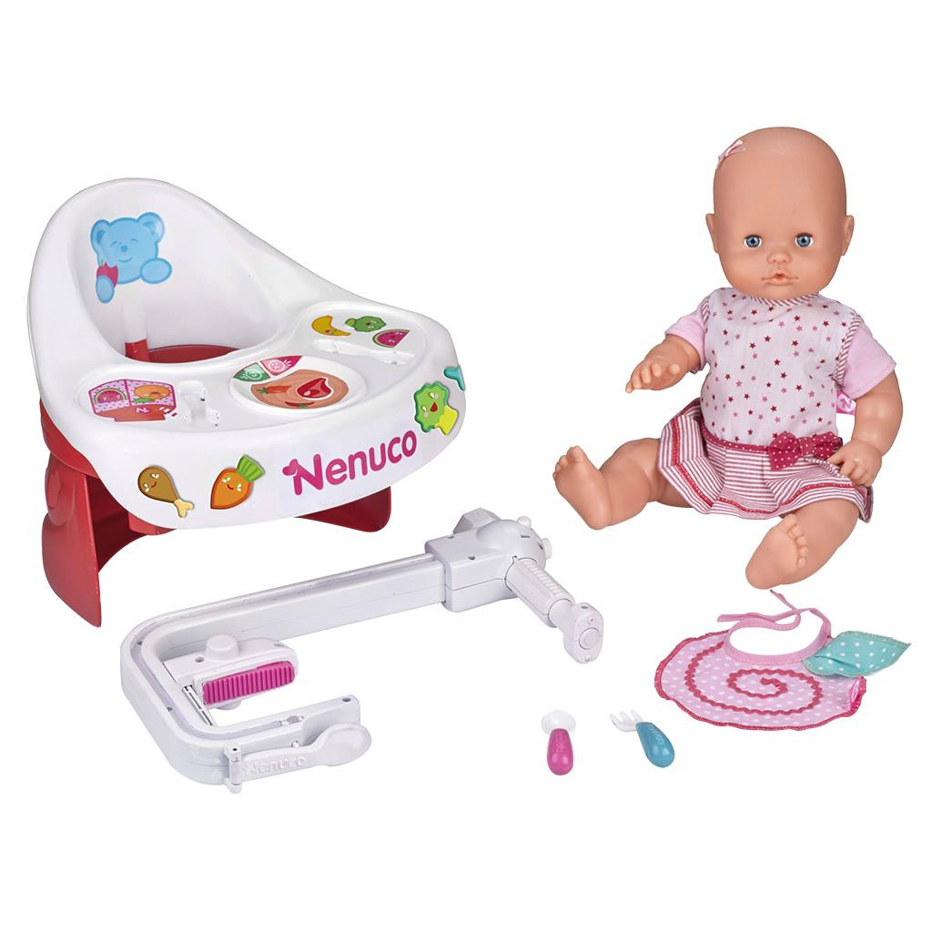 Nenuco Poppenstoel - Eat With Me - met Babypop 35 cm