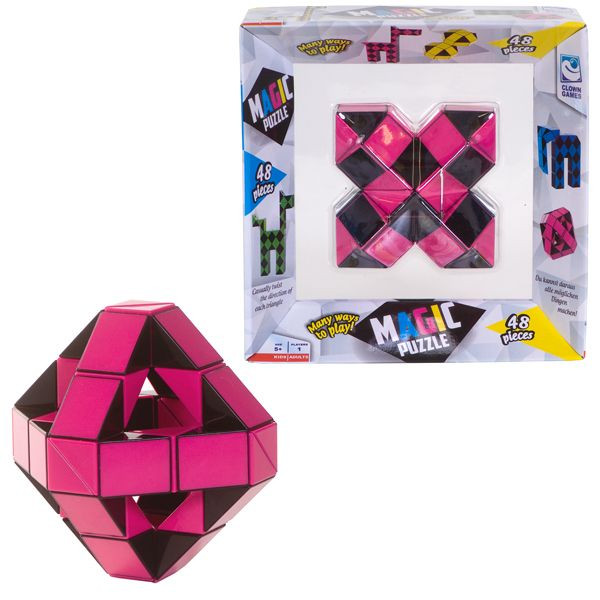 Clown Games Magic Puzzel - XL - 48 delig - Roze - Fidget Snake
