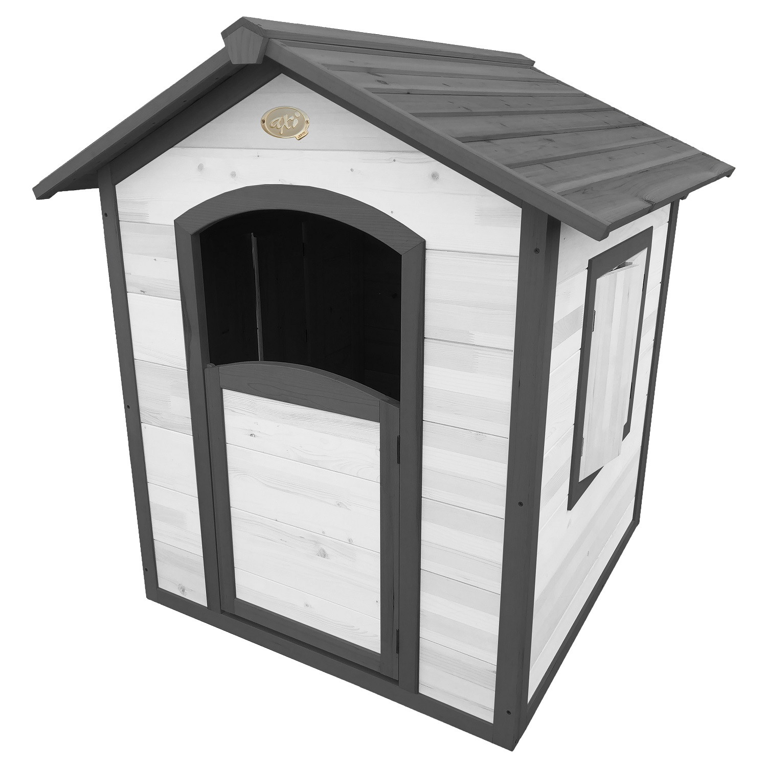 AXI Sunny Lodge Britt grijs/wit met luikjes - Speelhuis hout