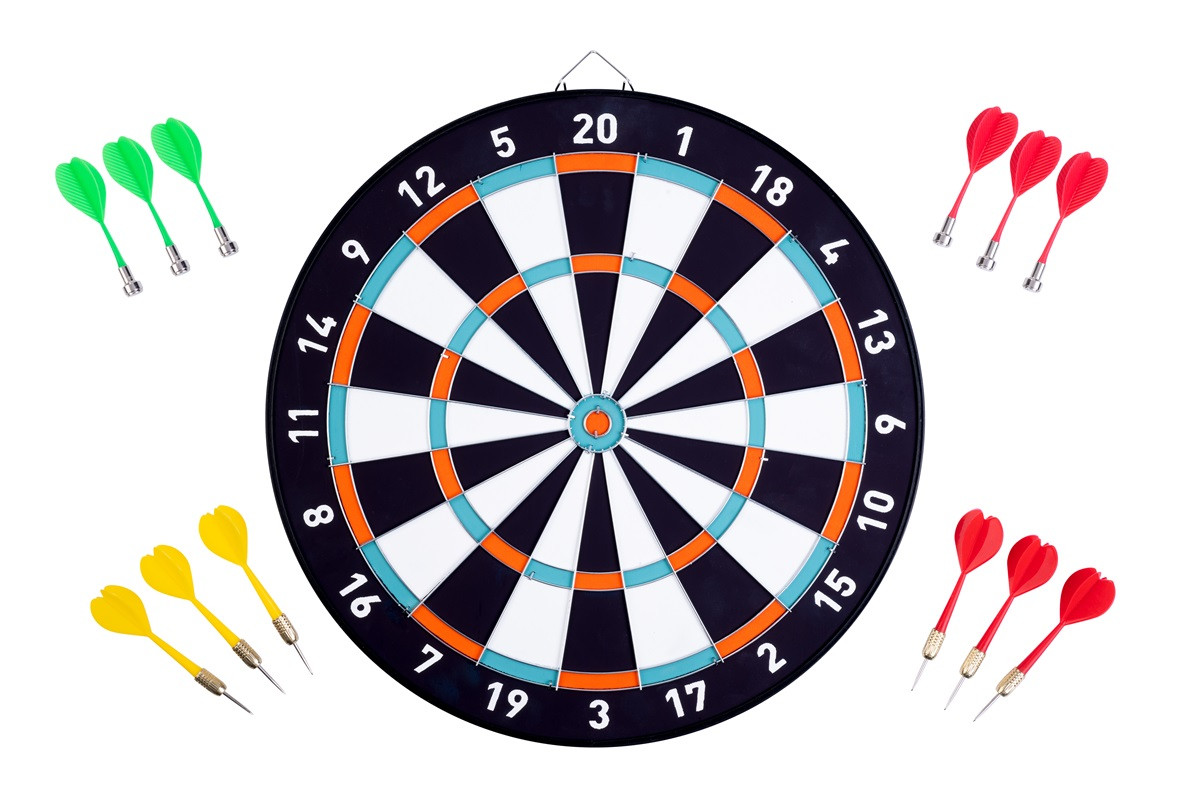 Dartbord Dubbelzijdig - Magnetisch & Papier - Ruimte / Space - Inclusief Pijlen