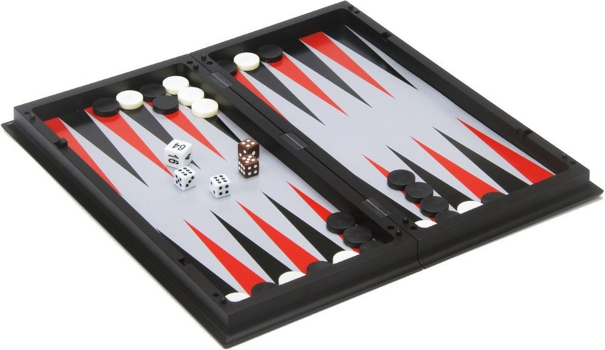 Schaak & Backgammon Spel - Reisspel - 24 x 24 cm