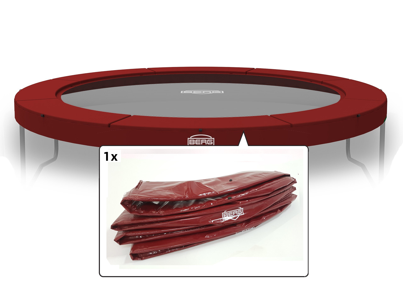 BERG Trampoline Beschermrand Elite - Regular - 330 cm - Rood