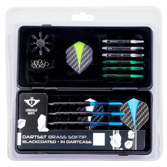 Soft Tip Darts Set - Blackcoated in Dartcase