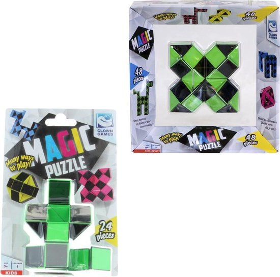 Clown Games Magic Puzzel - L + XL - Groen - Voordeelpakket - Fidget Snake