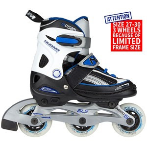 Nijdam Junior Inlineskates Junior Verstelbaar - Semi-Softboot - Zwart/Blauw - 27-30