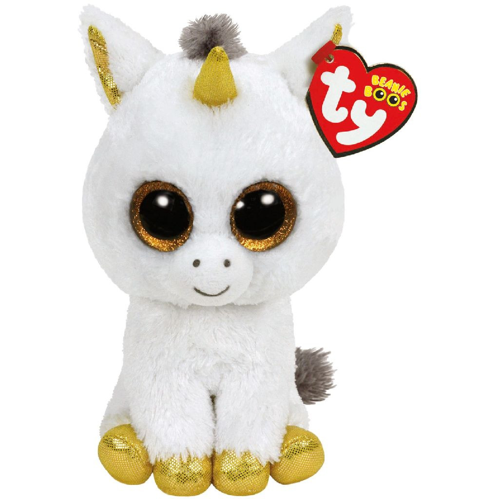 Ty Beanie Witte Eenhoorn Pegasus - Knuffel -15 cm