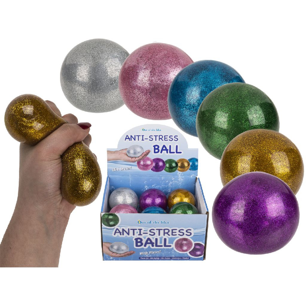 Squeeze Glitter Water Ball - Squishy - Anti-Stress - 7 cm - Prijs per Stuk
