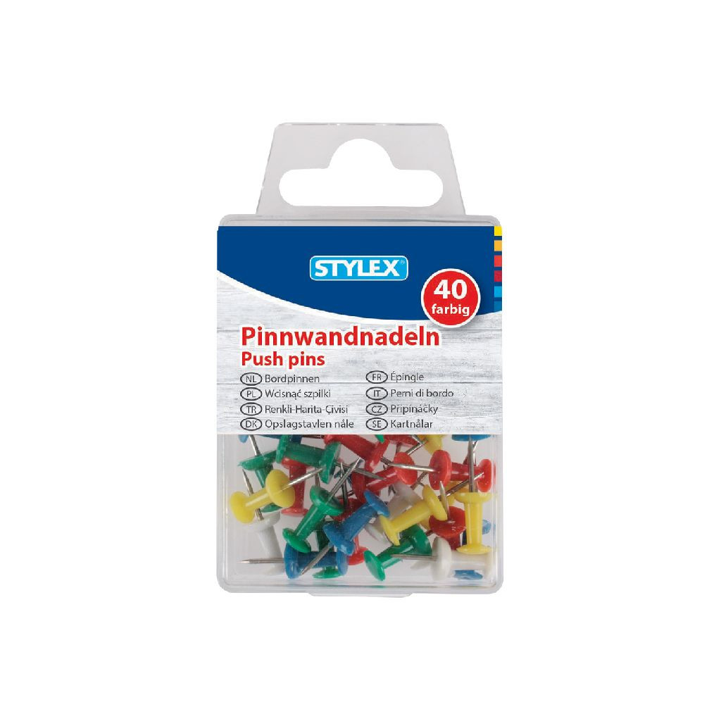Stylex Punaises Push Pins - 40 Stuks