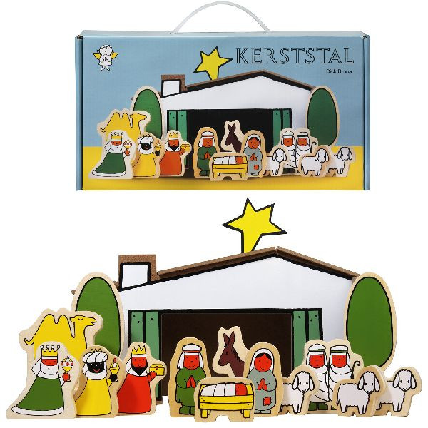 Dick Bruna houten kerststal, kerstkribbe. kerstgroep - kerst speelgoed - speelfiguren Kerstmis - Bambolino Toys