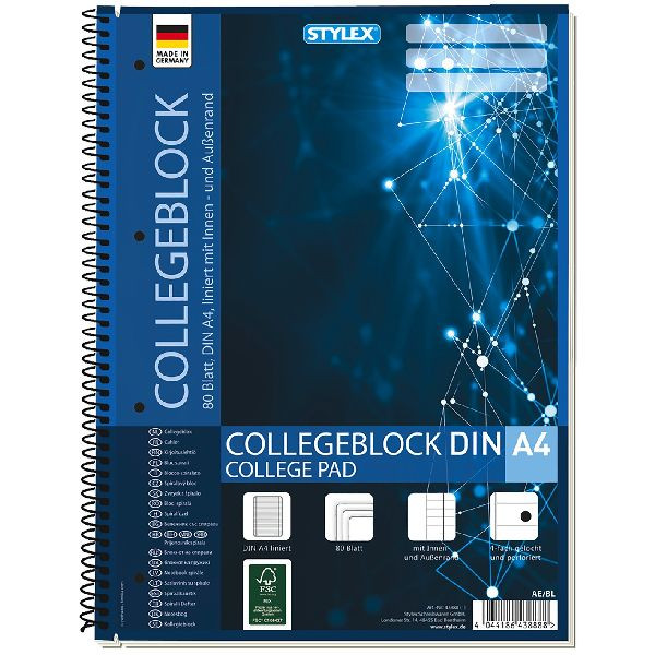 Collegeblok A4 - Schrijfblok - Gelinieerd - 80 Vel