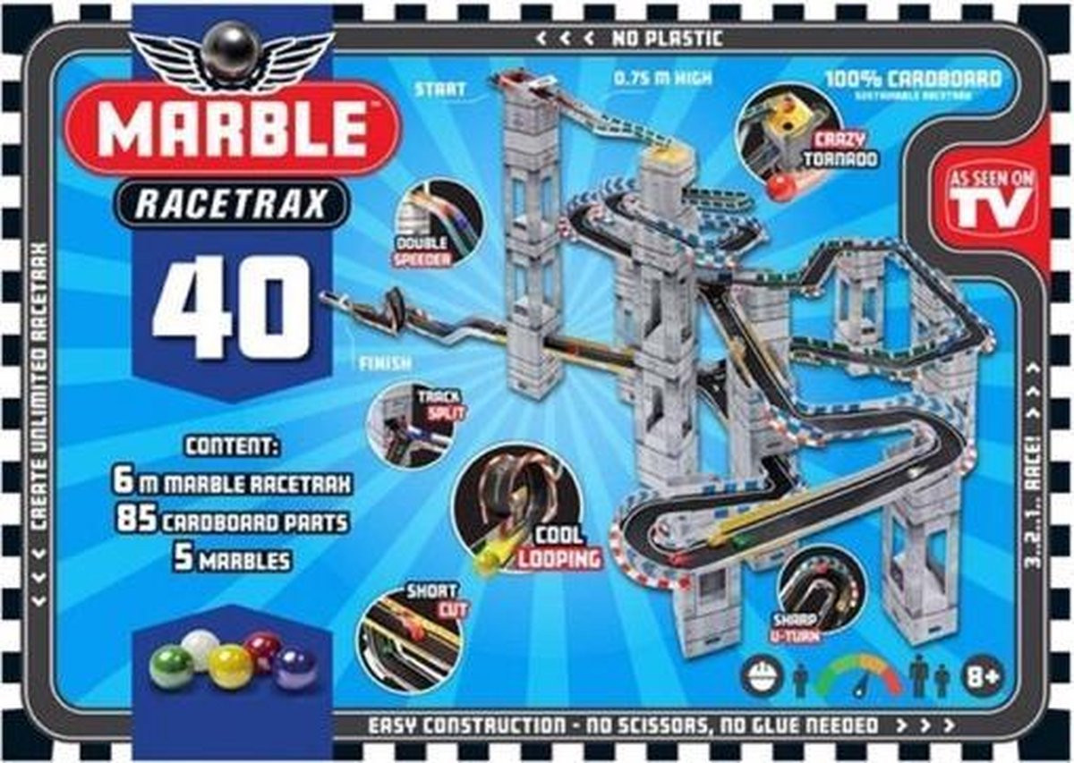 Marble Racetrax - Knikkerbaan - Racebaan - Circuit Set - 40 Sheets