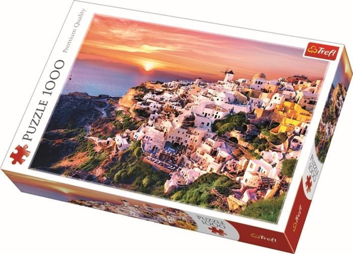 Zonsondergang op Santorini Puzzel - 1000 Stukjes
