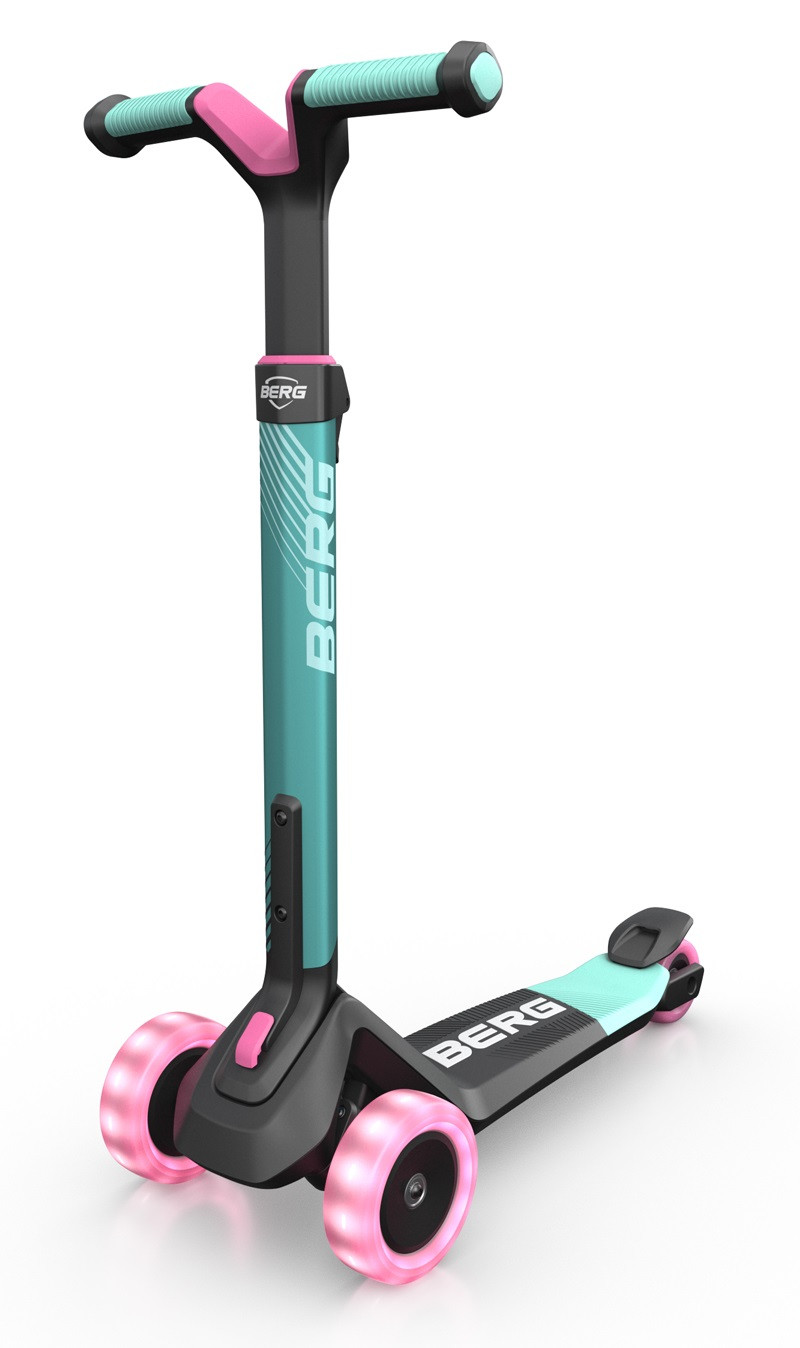 BERG Nexo Kinderstep met LED Wielen - Opvouwbaar - Roze / Mint