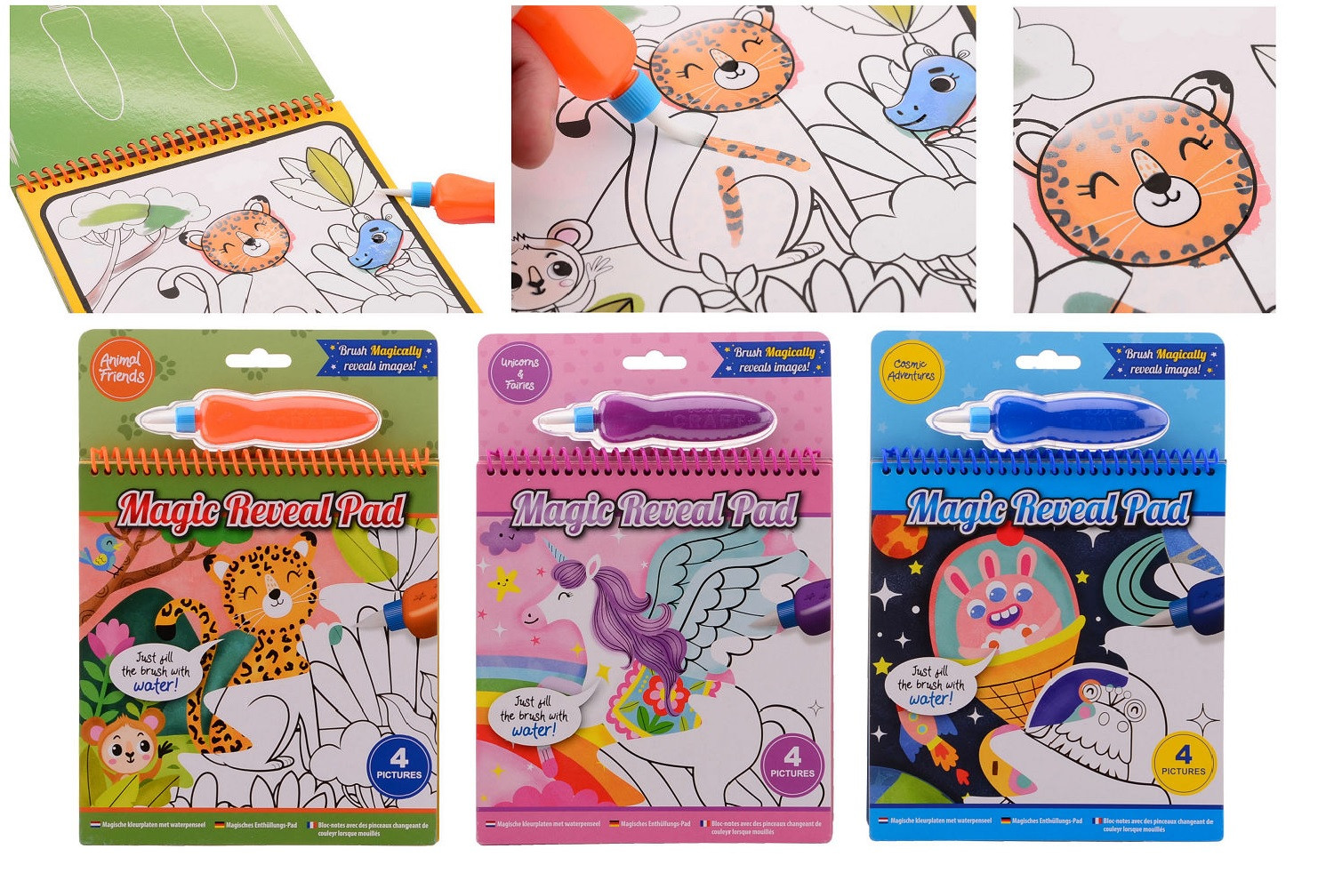 JohnToy Magisch Tekenblok met Waterkwast - Prijs per Stuk