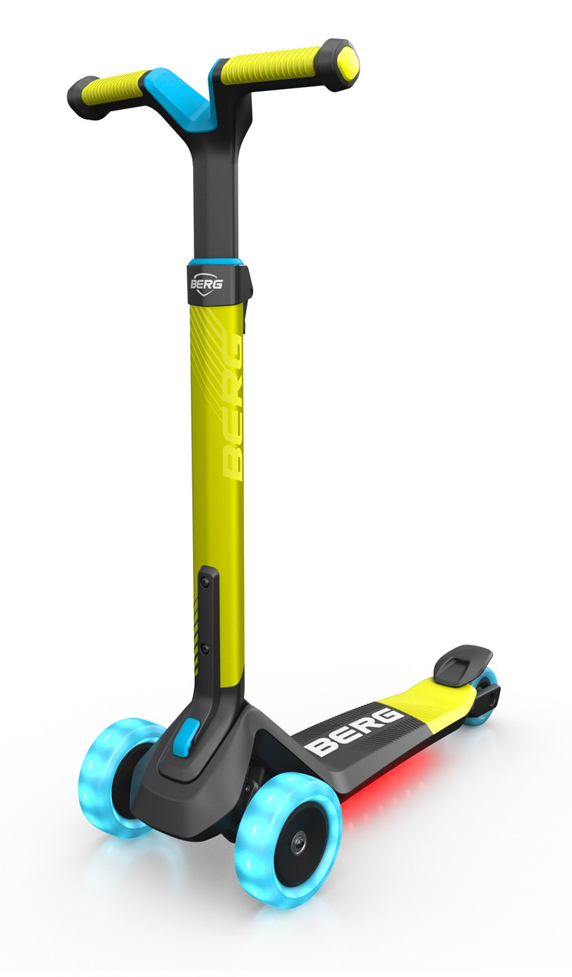 BERG Nexo Kinderstep met LED Deck en LED Wielen - Opvouwbaar - Lime Groen