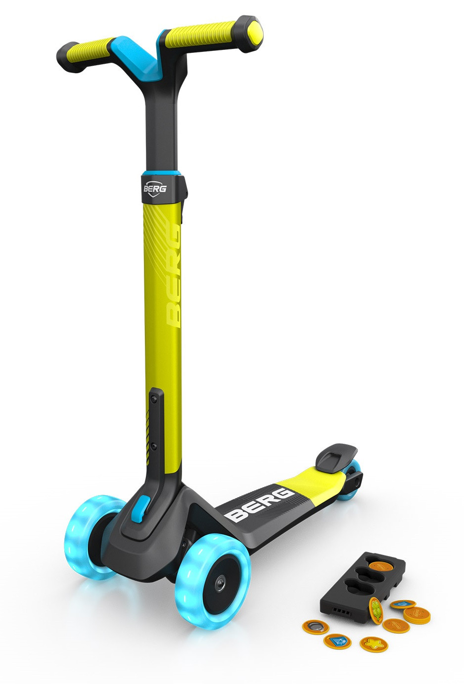 BERG Nexo Kinderstep met Magneet Deck en LED Wielen - Opvouwbaar - Lime Groen