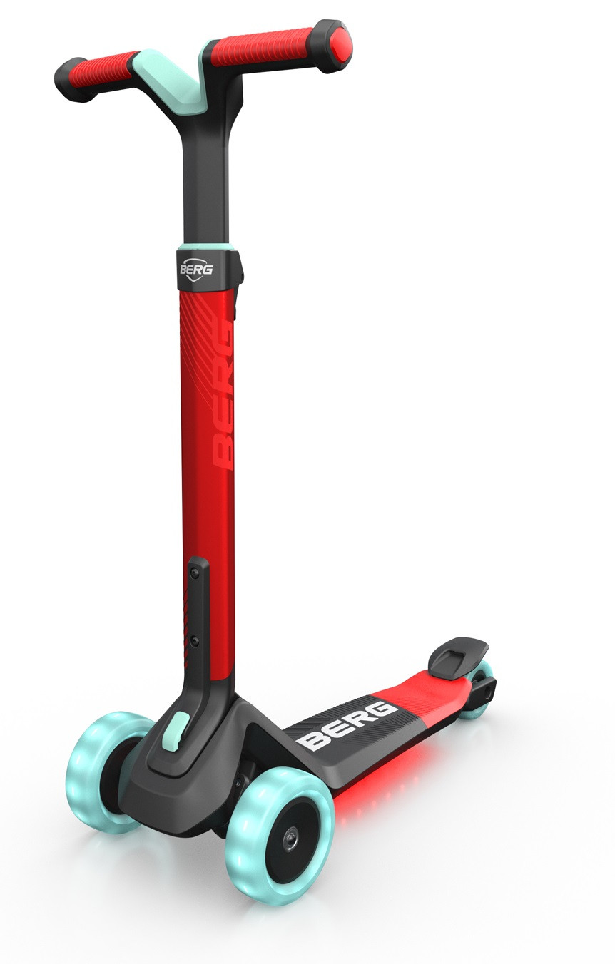 BERG Nexo Kinderstep met LED Deck en LED Wielen - Opvouwbaar - Rood