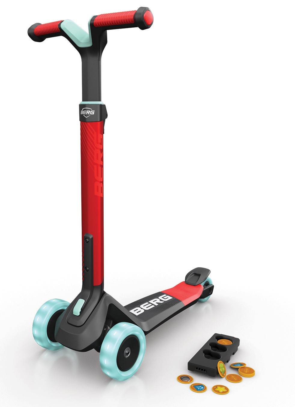 BERG Nexo Kinderstep met Magneet Deck en LED Wielen - Opvouwbaar - Rood