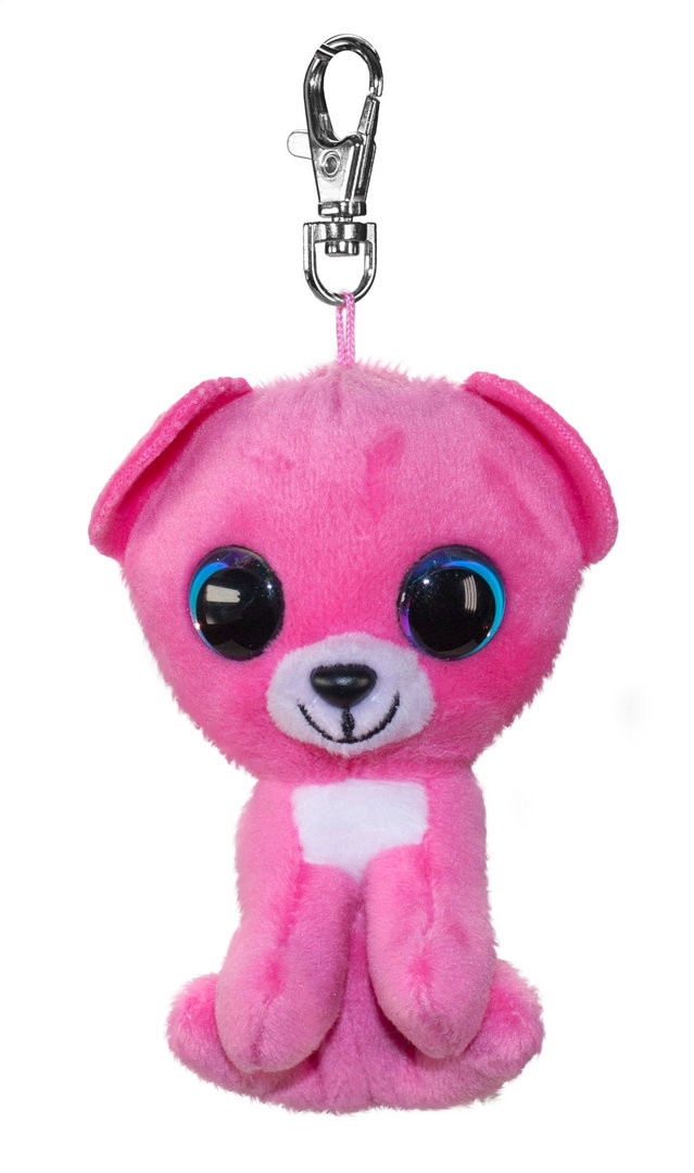 Lumo Stars Knuffeldier Lumo Bear Raspberry met clip - Mini - 8,5cm
