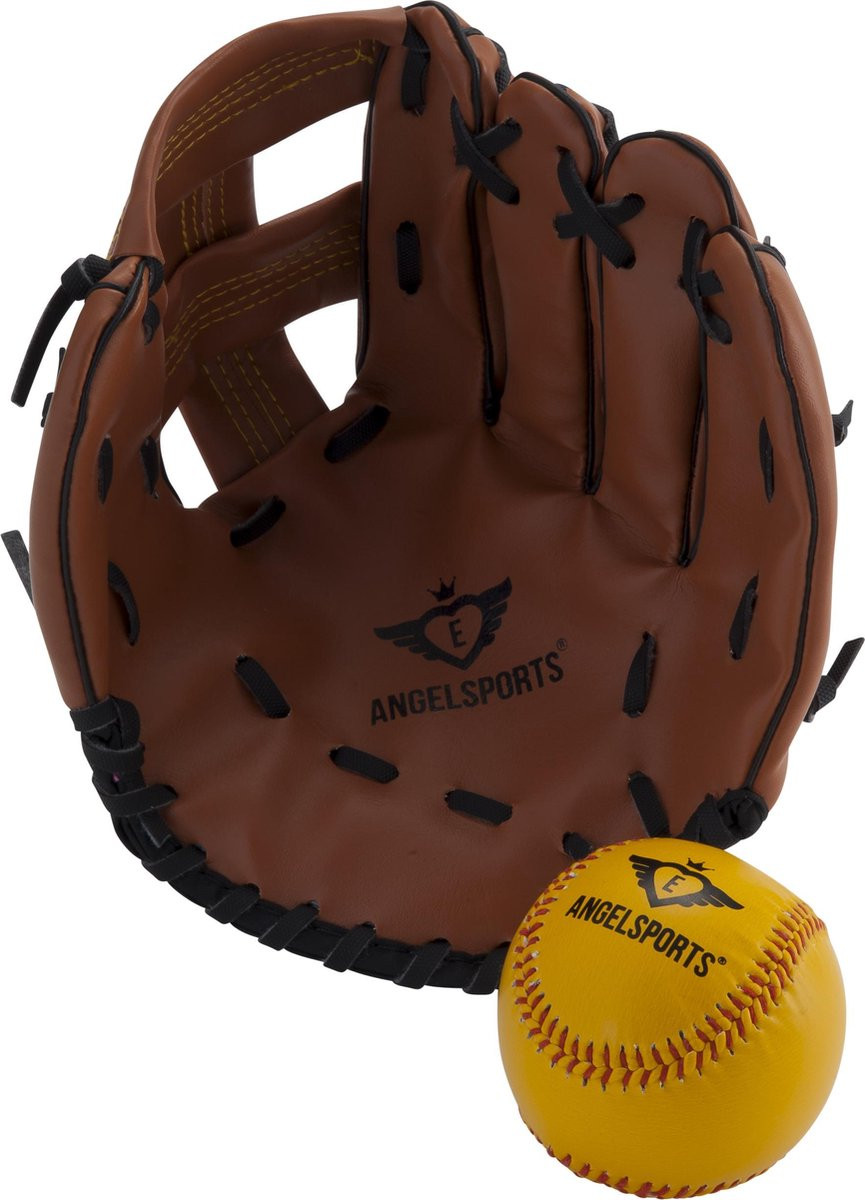 Honkbal Handschoen Bruin met Bal
