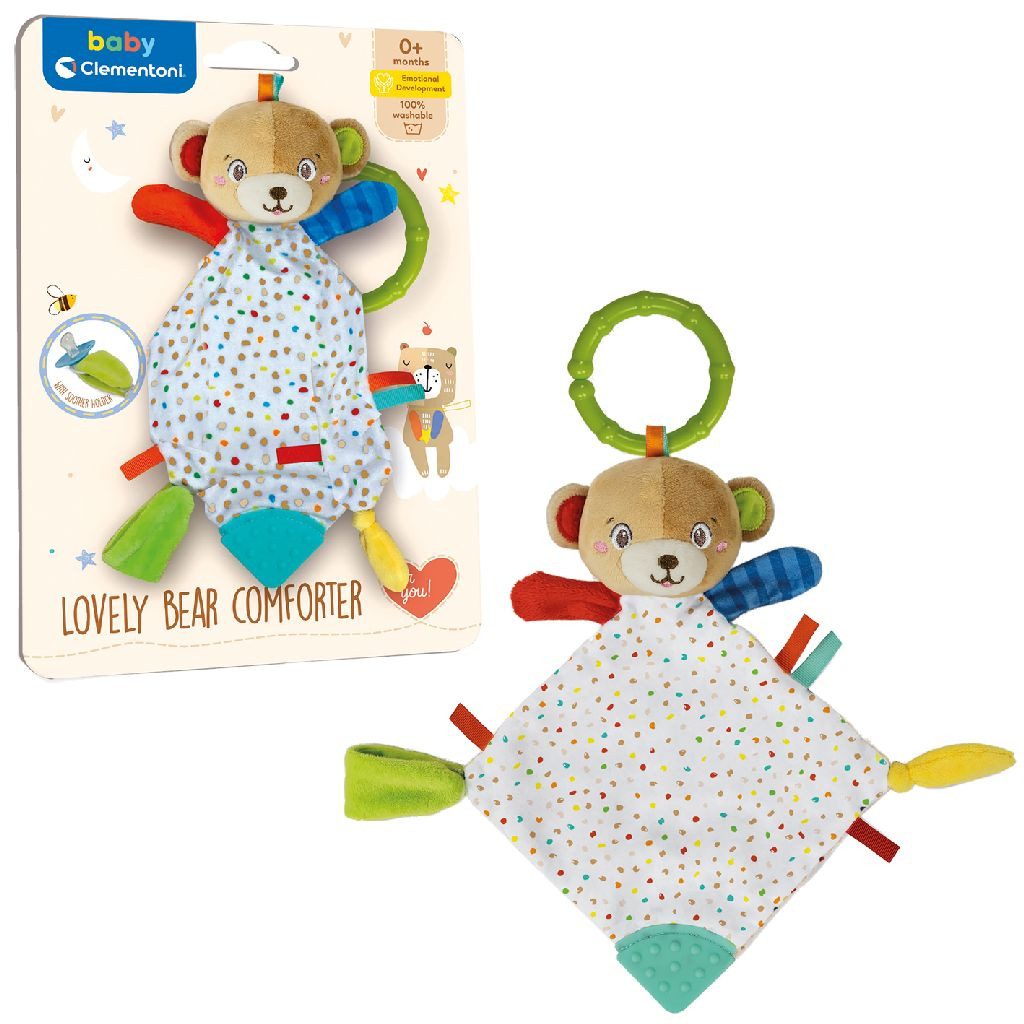 Clementoni Baby Lovely Bear Zachte Rammelaar - Knuffeldoekje