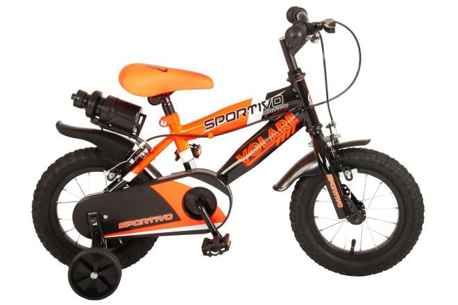 Volare Sportivo Kinderfiets - 12 Inch - Neon Oranje / Zwart - 2 Handremmen