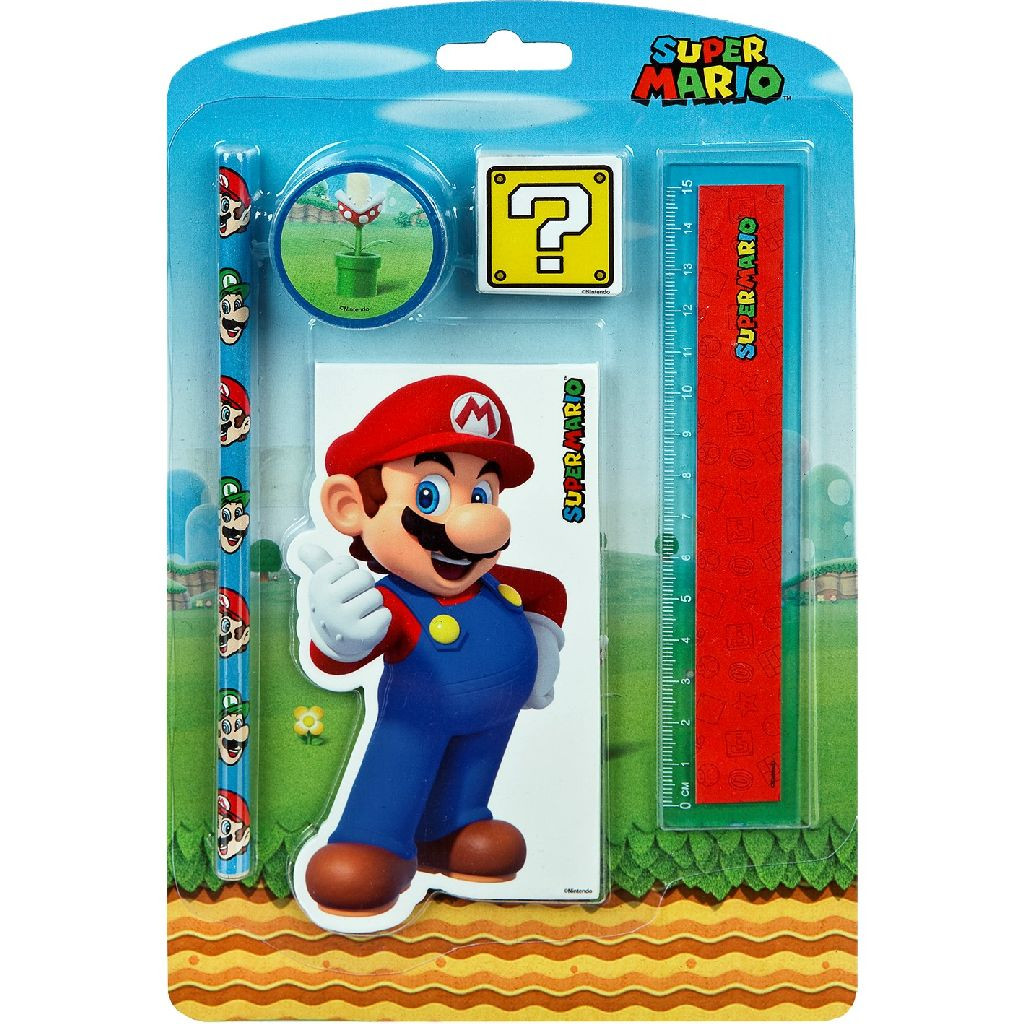 Super Mario Stationery Set - 5 Delig