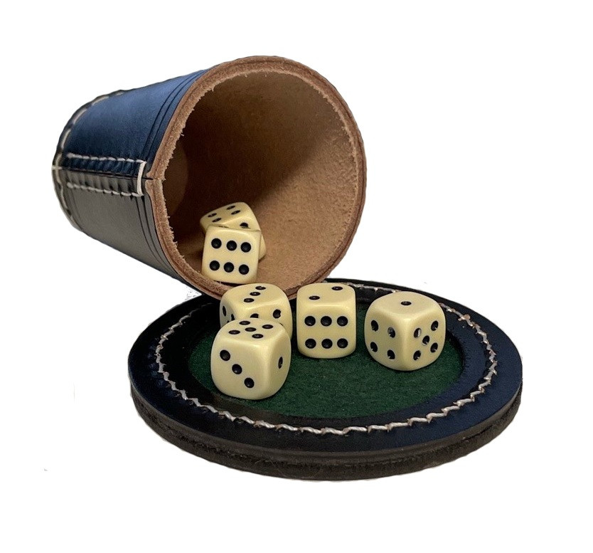 Pokerbeker met Deksel en Dobbelstenen 