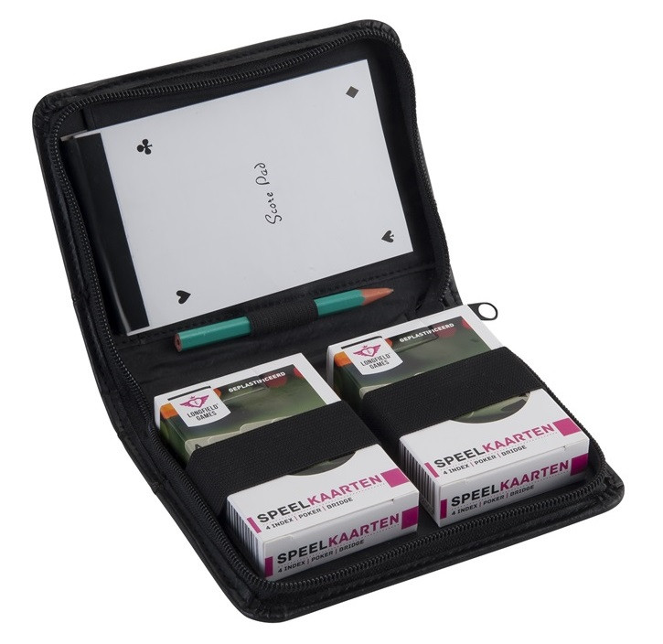 Etui luxe PU met 2 Sets Kaarten, Notitieboekje en Potlood