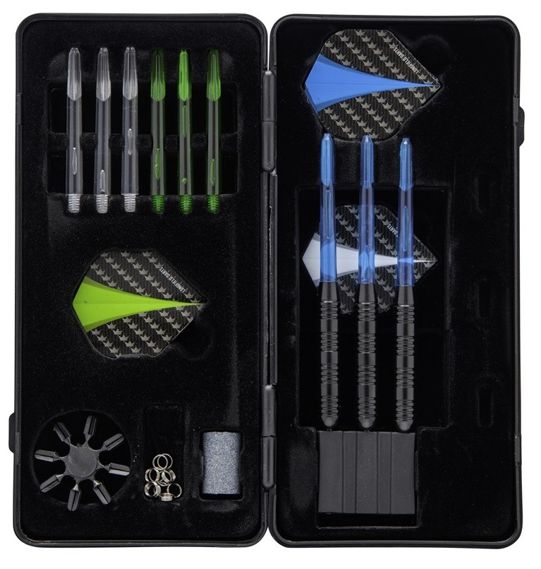 Steel Darts Set - Blackcoated in Dartcase