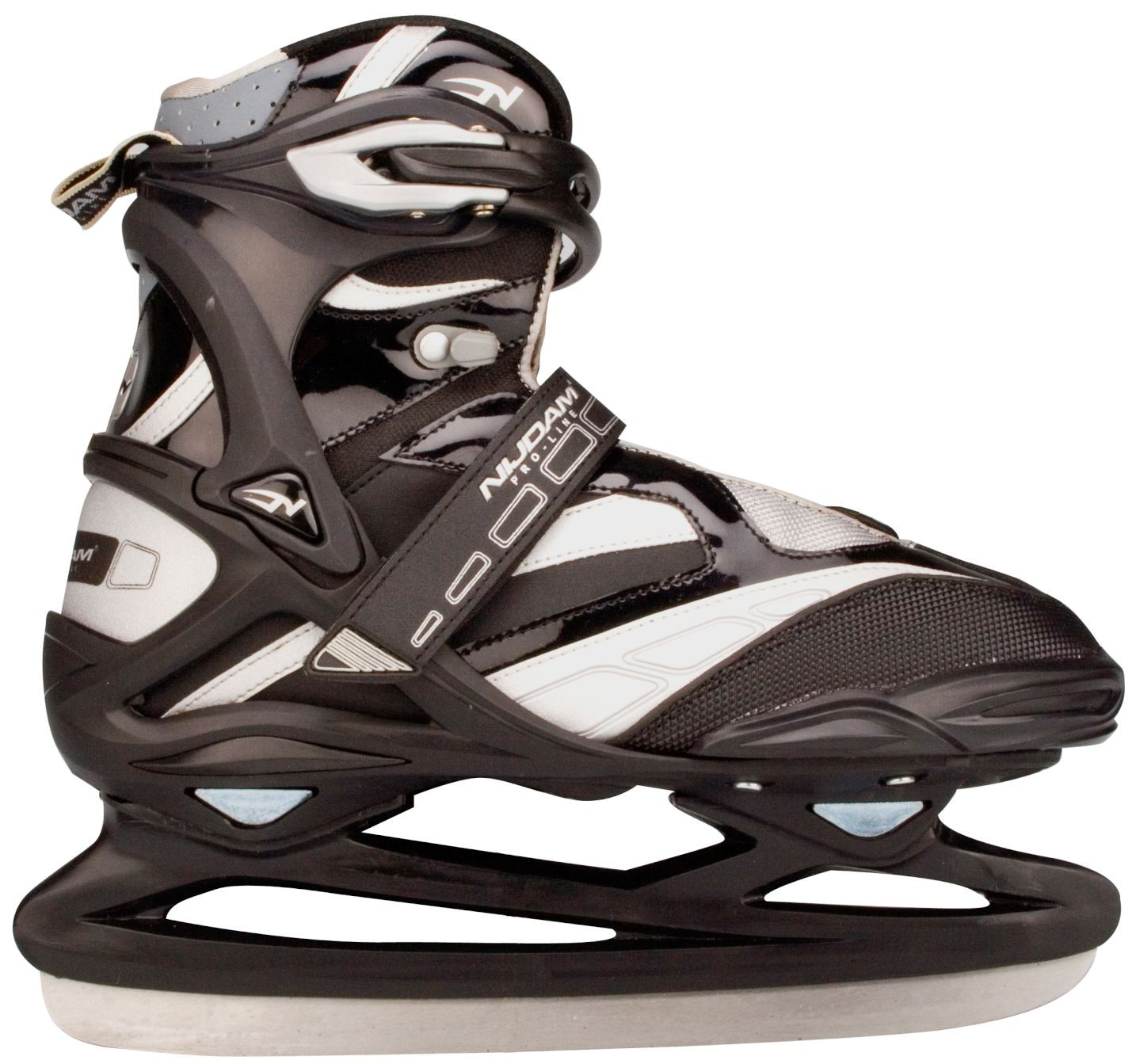 Nijdam Schaats IJshockey - Pro Line - Volwassenen - Maat 42 - Zwart / Zilver