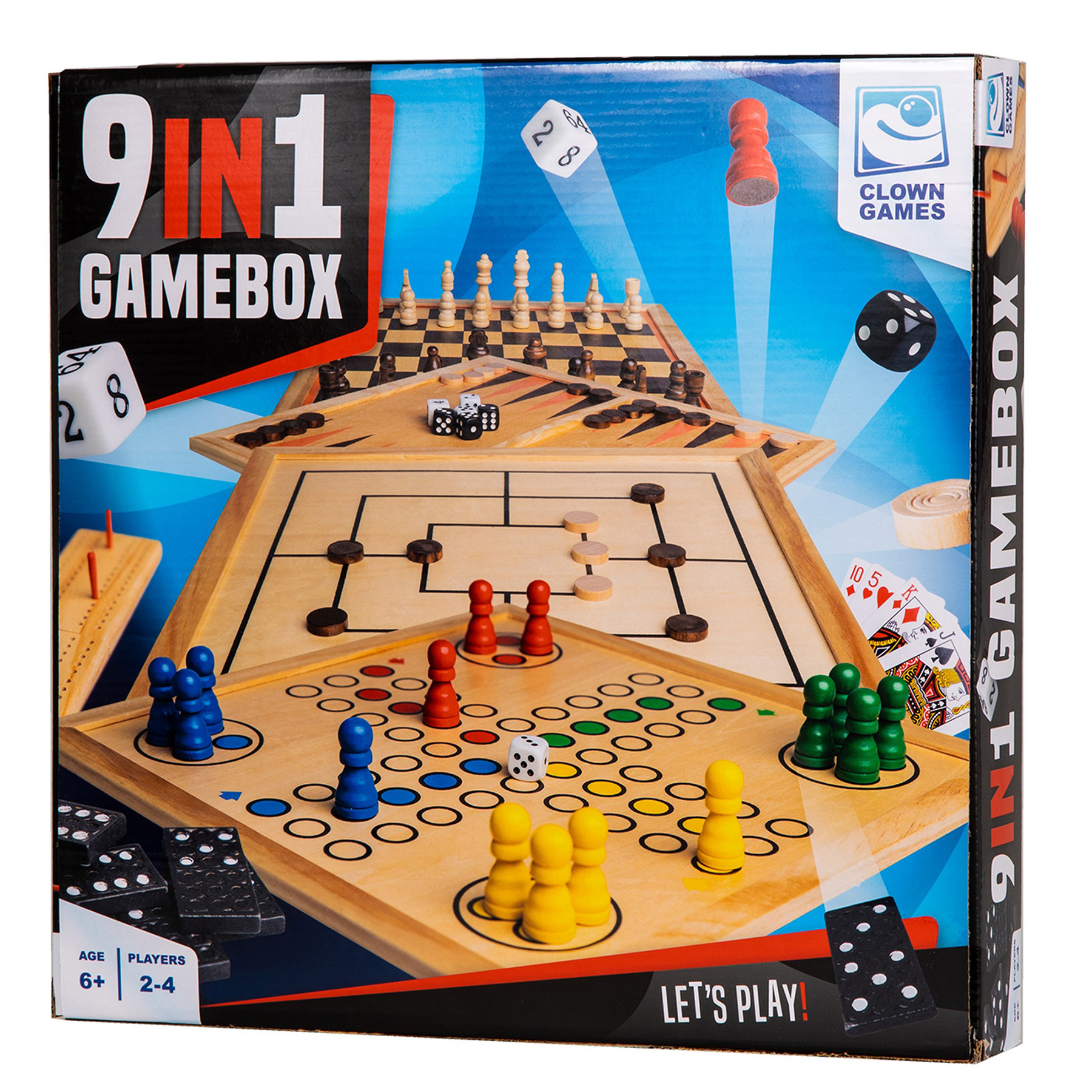 Clown Games - 9-in-1 Spellendoos - Hout