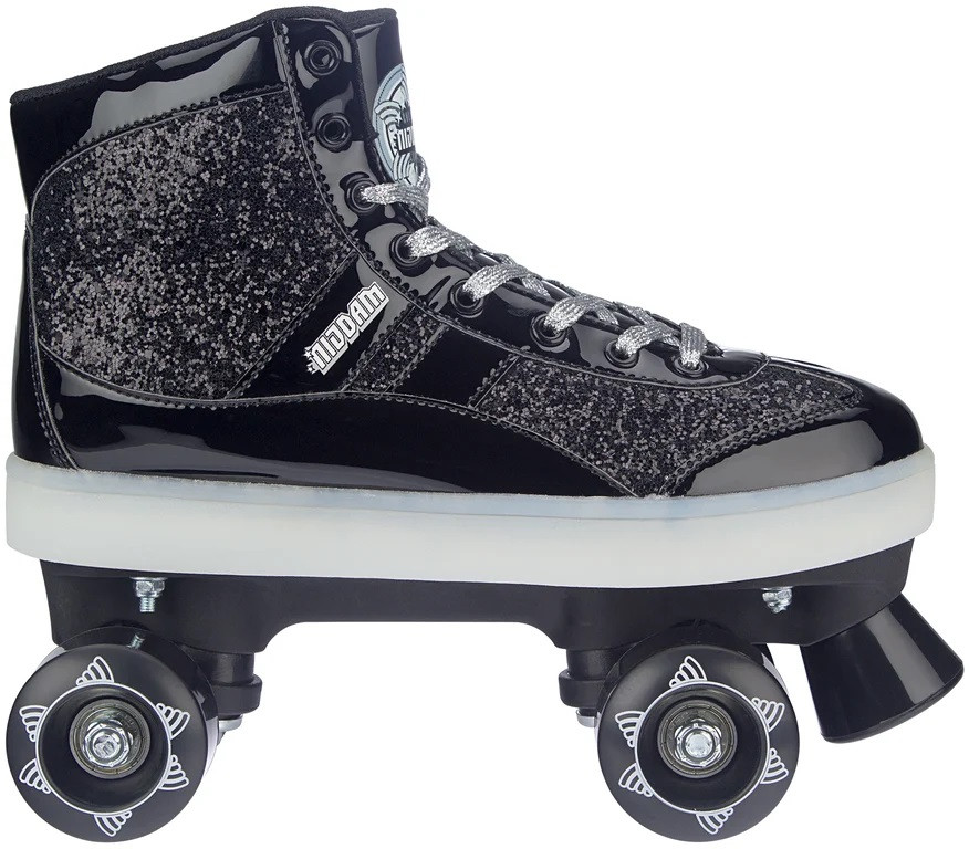 Nijdam Rolschaatsen Flashing - Glitter and Glamour - Zwart - Maat 31-32
