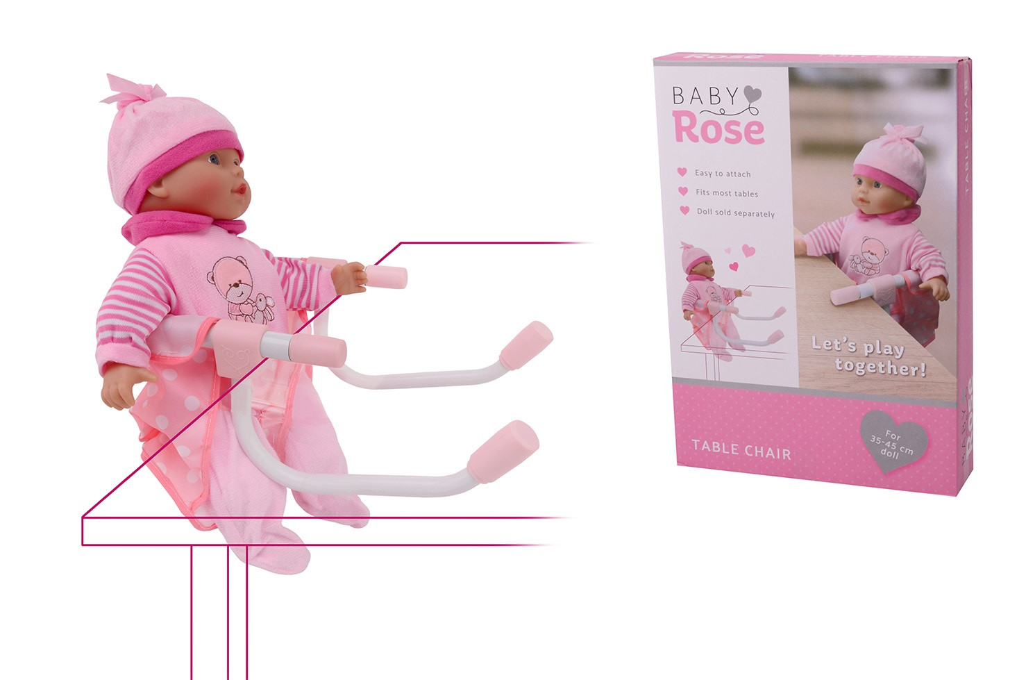 Baby Rose Poppenstoel - Tafelstoel
