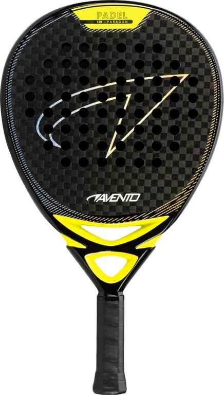 Avento Padel Racket 12K Carbon - Paragon - Zwart / Geel 