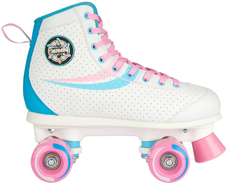 Nijdam Rolschaatsen Retro Swirl - Wit / Roze / Blauw - Maat 37